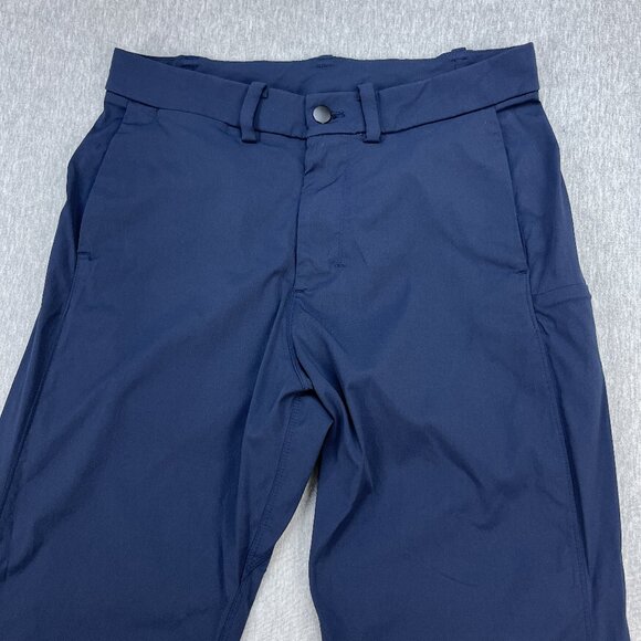 Lululemon Commuter Pants Mens 30x31 Navy Blue Reflectiv Stretch Performance - Picture 3 of 16